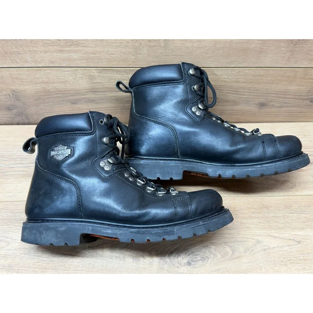 Harley Davidson 91610 Dipstick 6” Riding Boot Men Size 9.5 Black Lace-up Leather